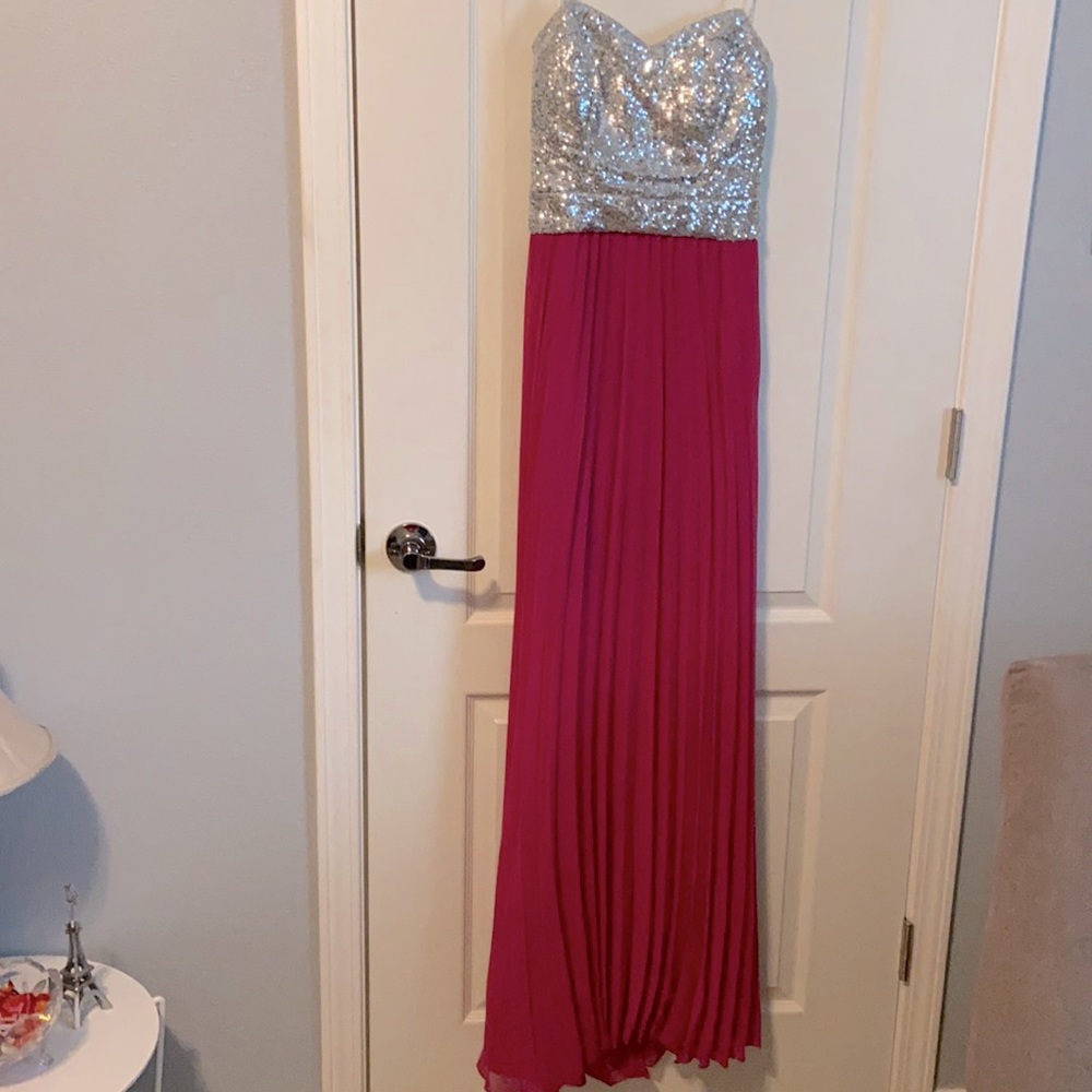 Strapless formal gown